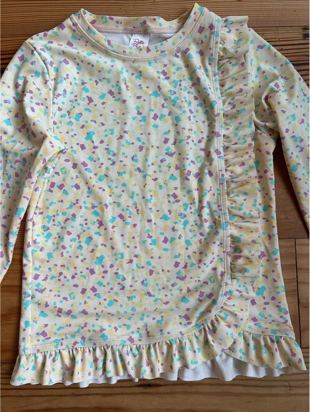 Ruffle Butts Confetti Rash Guard Two Piece Girls Size 8